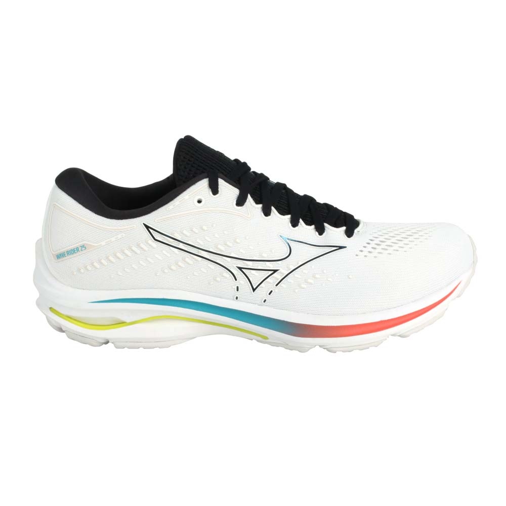 MIZUNO WAVE RIDER 25 SW 男慢跑鞋-4E-寬楦 美津濃 J1GC210409 白黑藍橘