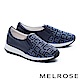 休閒鞋 MELROSE 異材質拼接潮流晶鑽真皮厚底休閒鞋－藍 product thumbnail 1