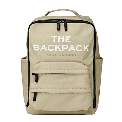 MARC JACOBS BACKPACK 帆布雙拉鍊方形後背包 米卡色