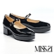 高跟鞋 MISS 21 微跩甜光澤感方頭瑪莉珍粗高跟鞋－黑 product thumbnail 1