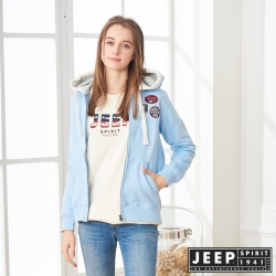 JEEP 女裝 立體浮雕LOGO連帽刷