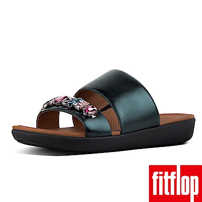 FitFlop DELTA BEJEWELLED SLIDES-銀河綠