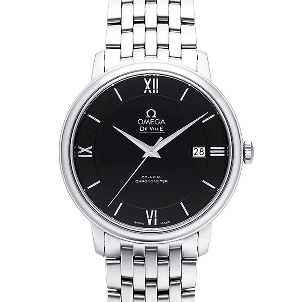 OMEGA 歐米茄 碟飛Prestige系列 三針黑面機械款x39.5mm