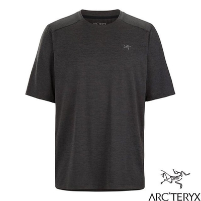 加拿大 ARCTERYX 始祖鳥 男 Cormac 登山輕量透氣快乾短袖圓領排汗衣.T恤_雜黑