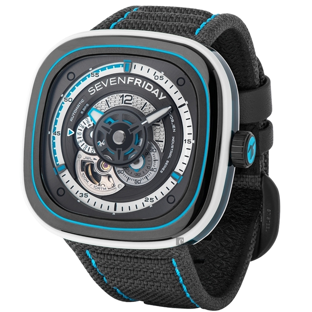 SEVENFRIDAY 蔚藍夏季限量機械錶 新春送禮 P3C/08