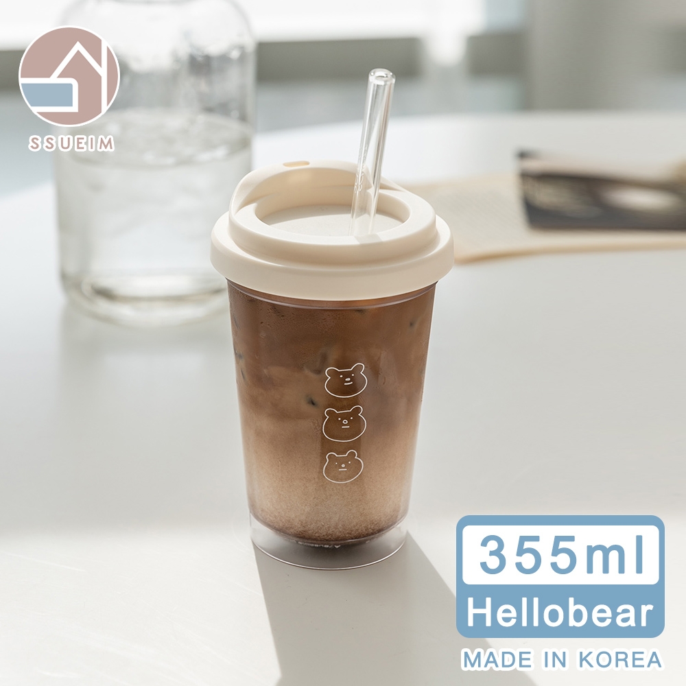 韓國SSUEIM 韓國製Today系列雙飲式咖啡杯/環保杯355ml-Hellobear-買一送一