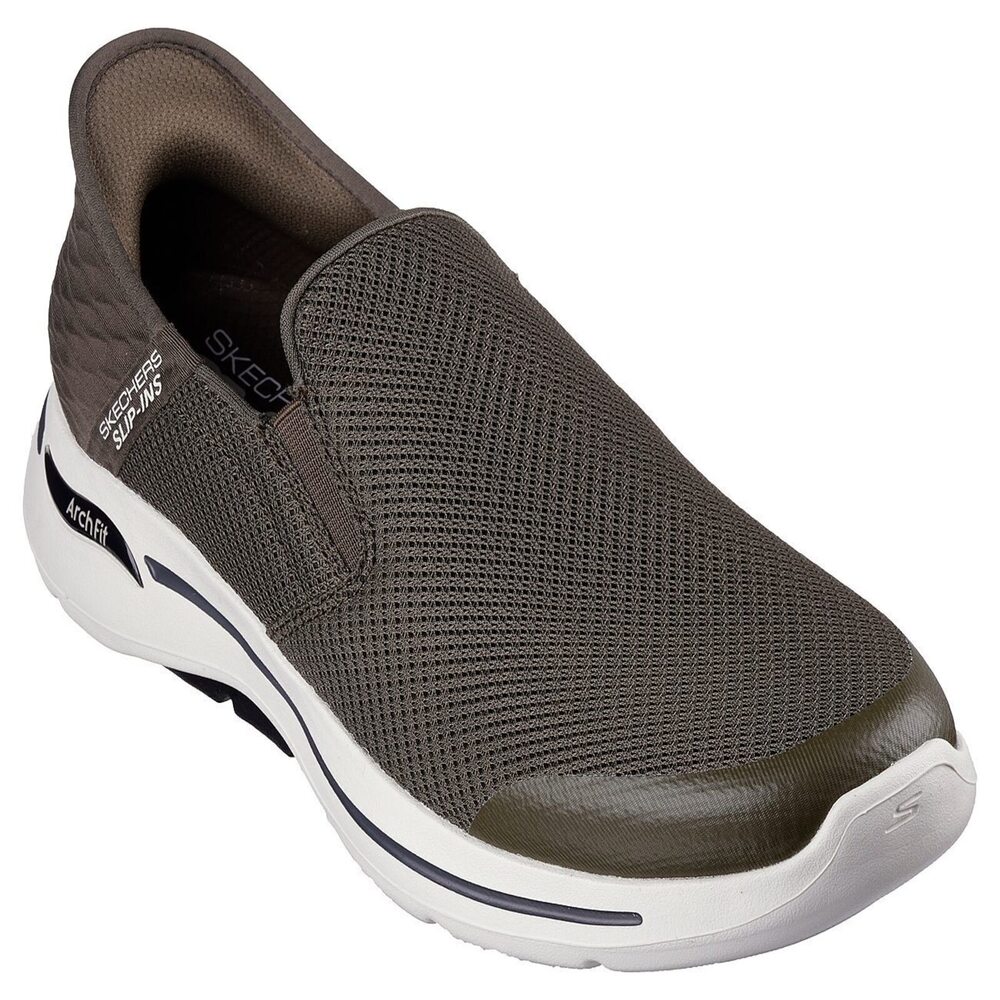 Skechers Go Walk Arch Fit [216259OLV] 男 健走鞋 休閒 步行 瞬穿舒適科技 橄欖綠