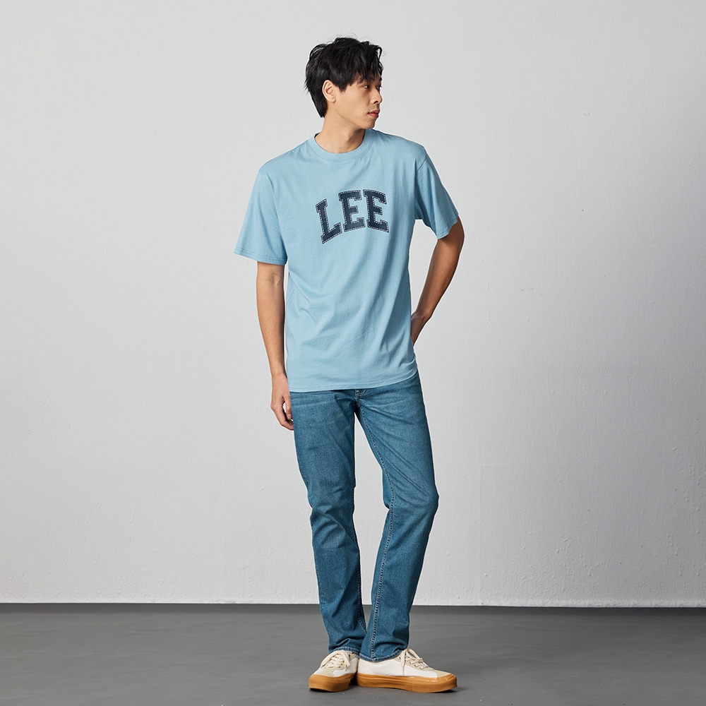 Lee 男款 大Logo短袖圓領T 四色 (天藍)