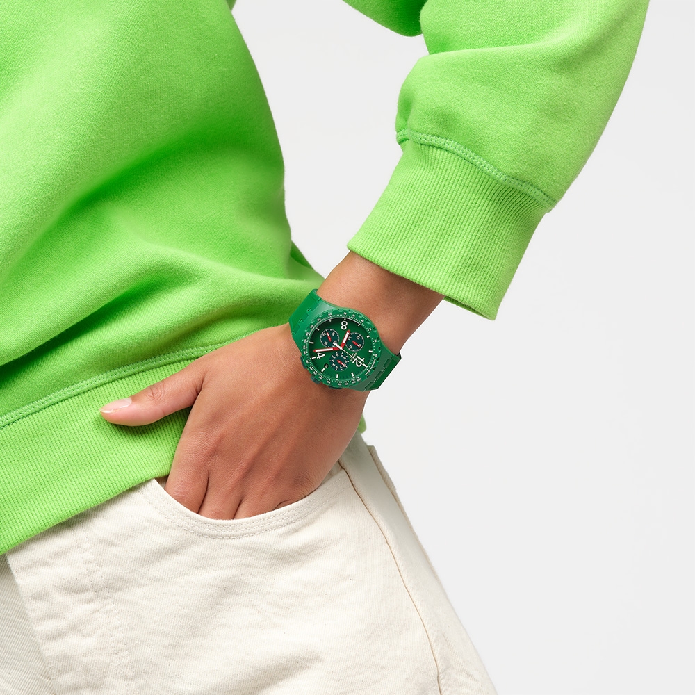Swatch Chrono 原創系列手錶 PRIMARILY GREEN (42mm) 男錶 女錶 手錶 瑞士錶 錶