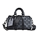 LV M46271 KEEPALL BANDOULIERE 25黑字LOGO緹花Monogram Eclipse Reverse塗層帆布拉鍊手提斜背波士頓包(灰黑) product thumbnail 1