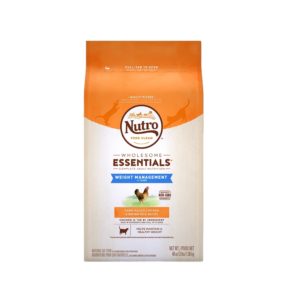 美國Nutro美士-全護營養結紮貓/體重控制配方(農場鮮雞+糙米) 3lbs/1.36kg (NC60325)