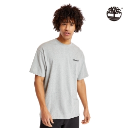 Timberland 男款淺中灰率性品牌短袖圓領T恤|A22NB