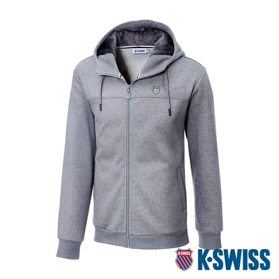 K-SWISS  Hoodie W/Fur Jacket 刷毛連帽外套-男-灰