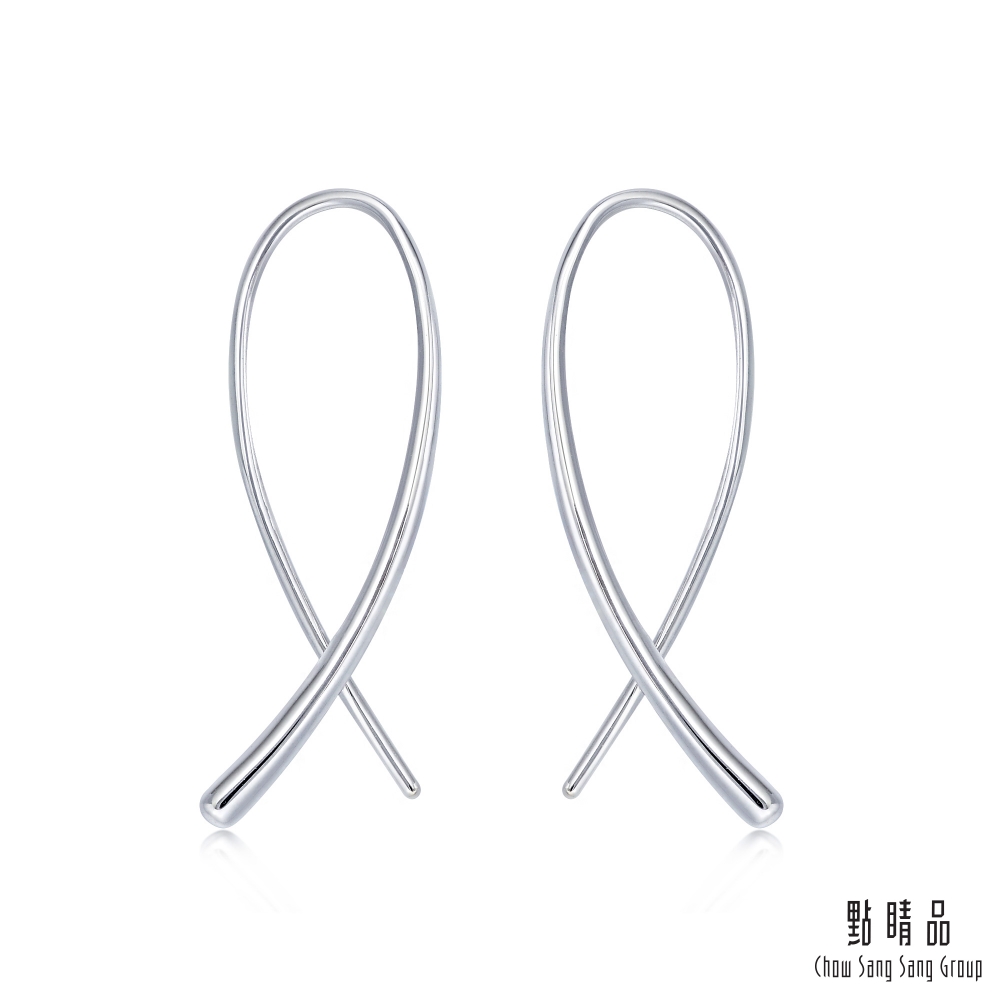 點睛品 Ear Play 鉑金簡約絲帶造型耳環