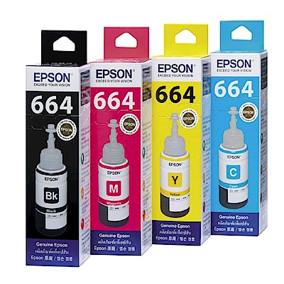 epson t664 t664100~t664400 原廠墨水一組 (1黑3彩)