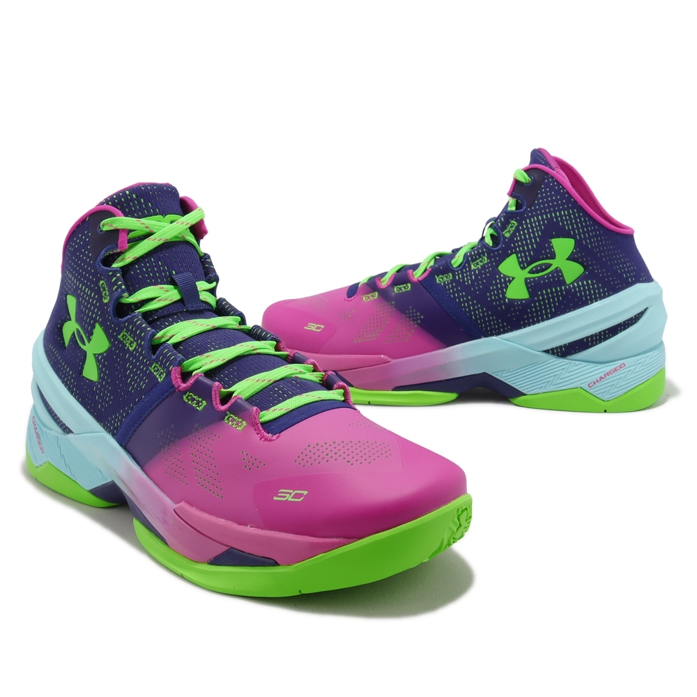 Under Armour 籃球鞋Curry 2 男鞋粉紅紫支撐極光運動鞋UA 3026052600