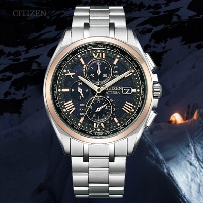 CITIZEN 星辰 GENTS電波時計30週年限定 光動能 鈦金屬 碼錶計時腕錶-41.5mm AT8254-61E