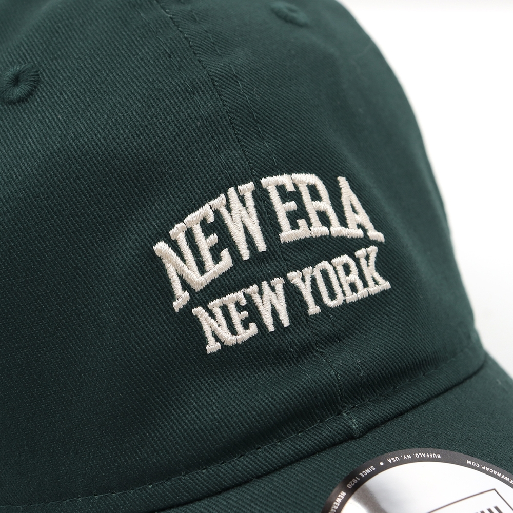 New Era 帽子940UNST 男女款森林綠白老帽棒球帽紐約New York 刺繡 