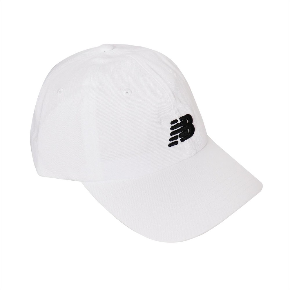New Balance 老帽 NB Logo Baseball Cap 男款 紐巴倫 運動休閒 棒球帽 帽圍可調 白 黑 LAH91014WT