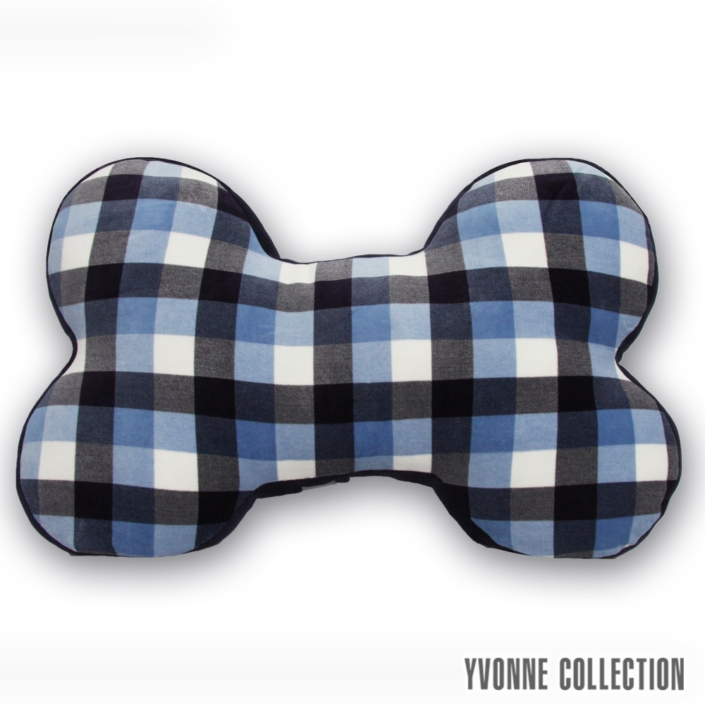 Yvonne Collection 藍格紋大骨頭抱枕