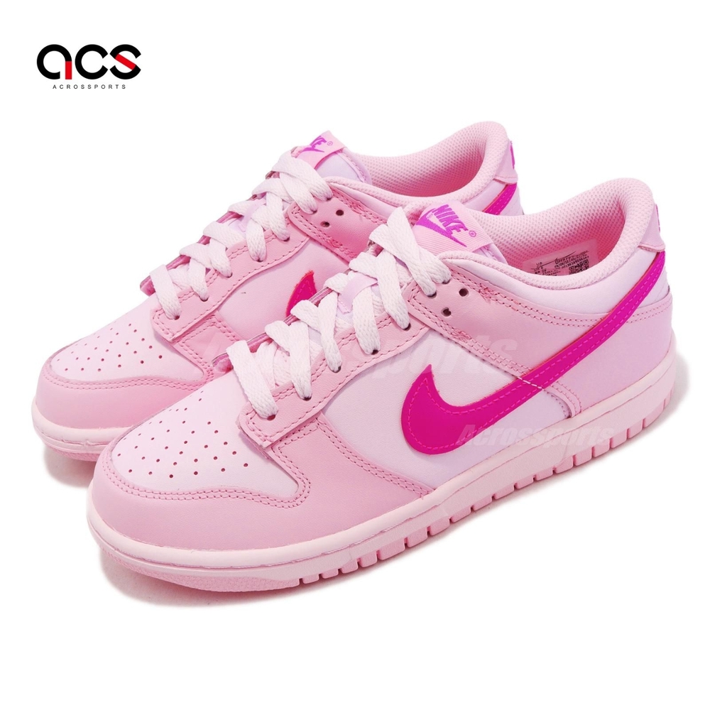 Nike 休閒鞋Dunk Low GS 大童女鞋Triple Pink 粉紅頑皮豹低筒DH9765