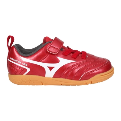 MIZUNO MONARCIDA NEO II CLUB KIDS男中童足球鞋 P1GG222660 紅灰白