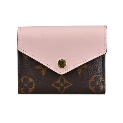 二手品 Louis Vuitton Zoé Monogram帆布三折短夾(芭蕾粉)