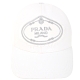 PRADA 品牌家徽不修邊設計帆布棒球帽(白色) product thumbnail 1