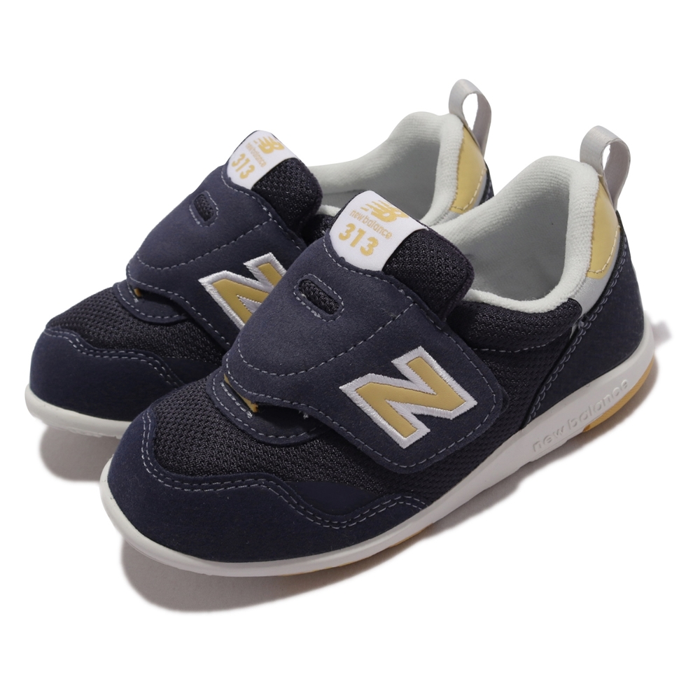 New Balance 休閒鞋 313 W 寬楦 童鞋 幼童 深藍 鵝黃 麂皮 魔鬼氈 方便穿脫 IT313FNGW