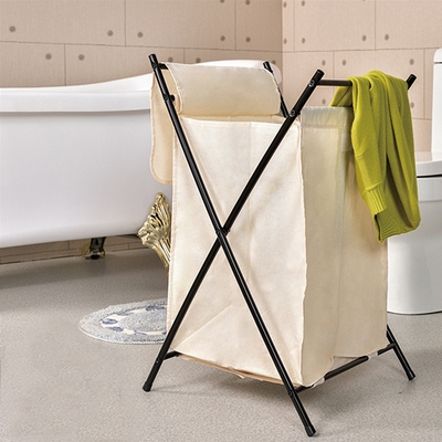 H&R安室家 台製不織布單格附蓋衣物收納籃/洗衣籃BN153