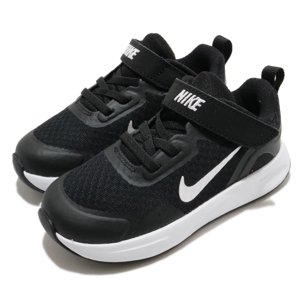 Nike 慢跑鞋 WearAllDay 運動 童鞋 輕量 透氣 舒適 避震 球鞋 小童 黑 白 CJ3818002