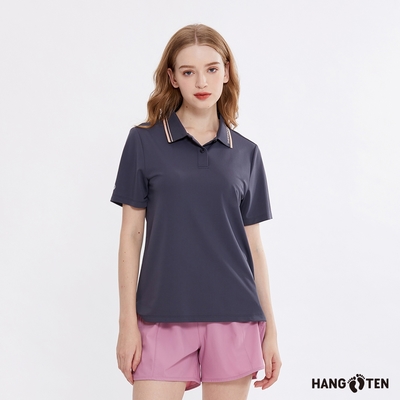 Hang Ten-女裝-THERMOCONTRO涼感吸濕快乾短袖POLO衫-石板灰