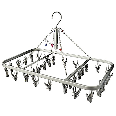 日本AISEN變身機能鋁合金框架32夾曬衣架