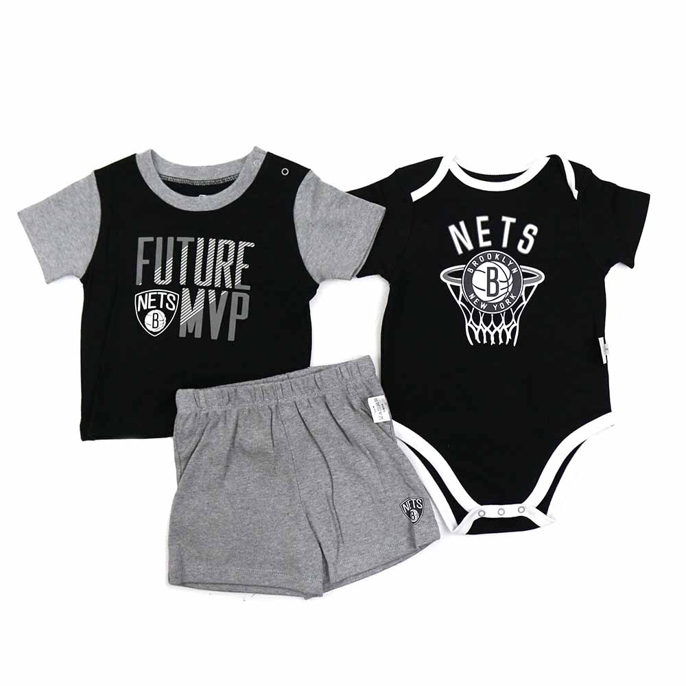 NBA 新生兒包屁衣套裝組合 籃網隊 12-24M