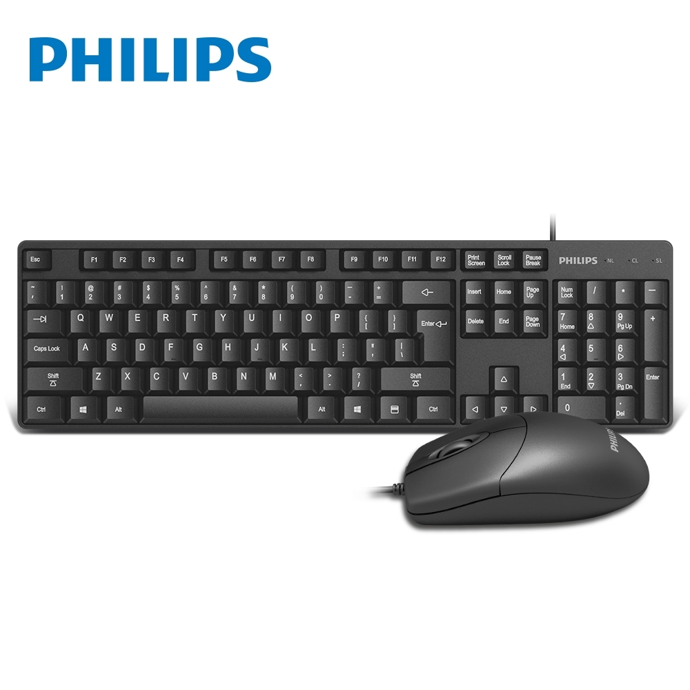 PHILIPS 飛利浦 有線鍵盤滑鼠組 SPT6254