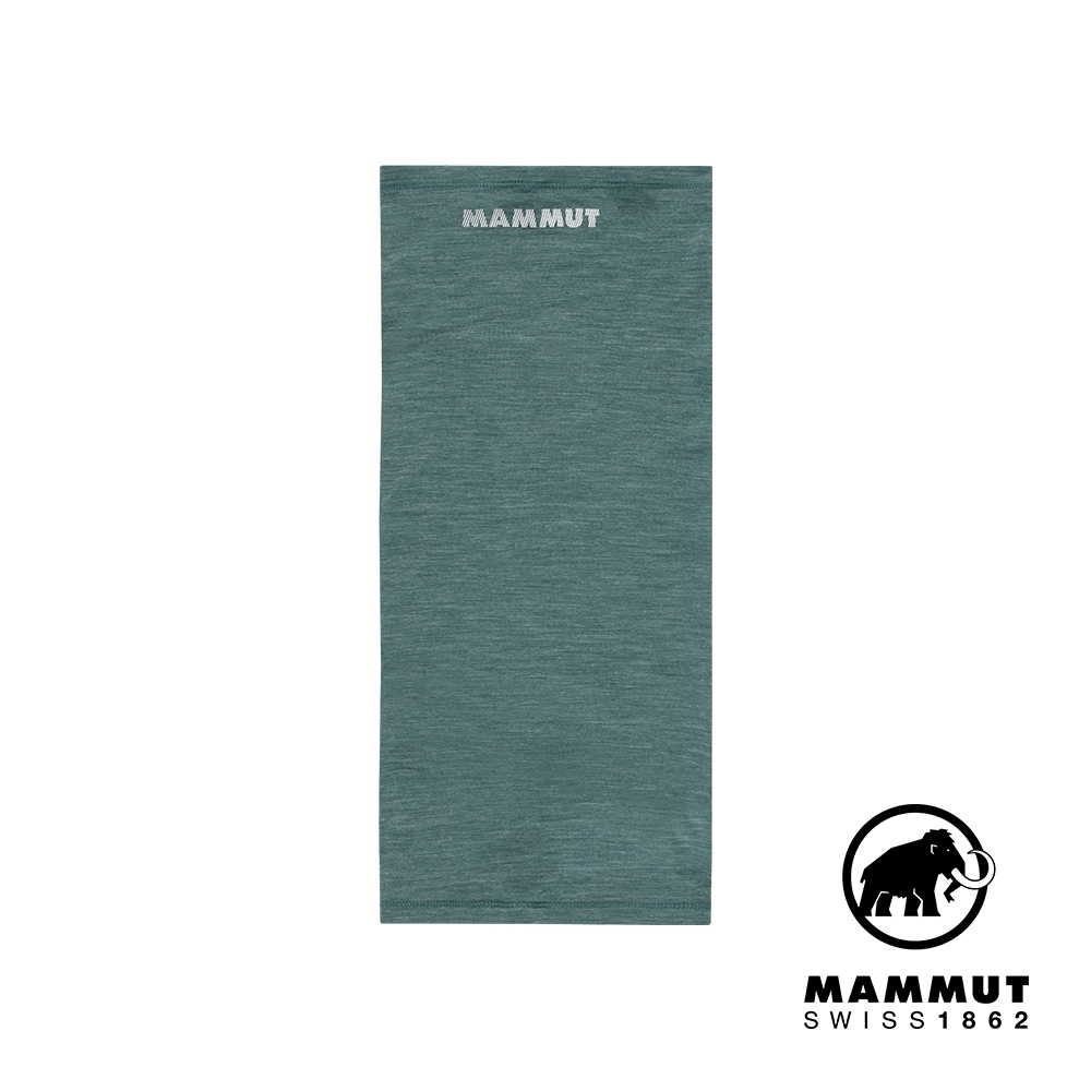 【Mammut 長毛象】Tree Wool Neck Gaiter 羊毛混紡快乾抗臭頭帶 深玉石綠 #1191-01940