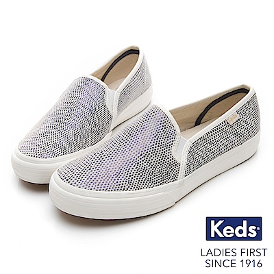 Keds TRIPLE 普普圓點皮革休閒便鞋-藍