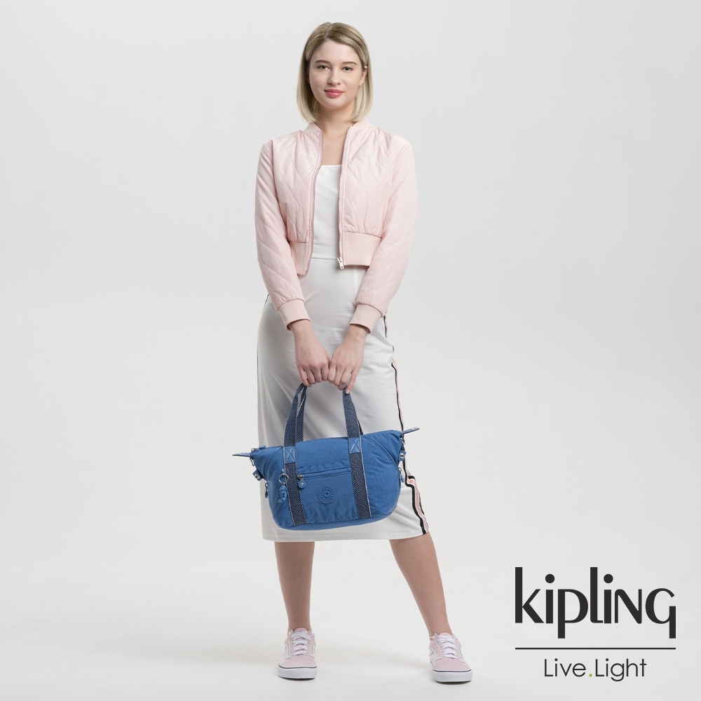 Kipling 經典海洋藍手提側背包-ART MINI