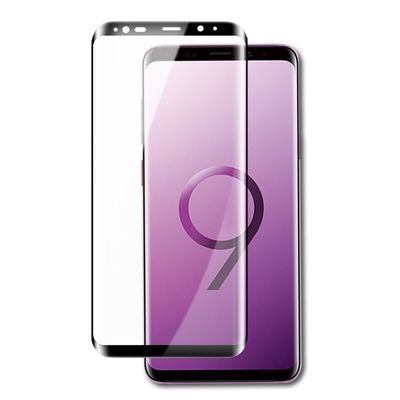 三星 Galaxy S9+ 高清透明曲面黑全膠9H玻璃鋼化膜手機保護貼 S9+保護貼