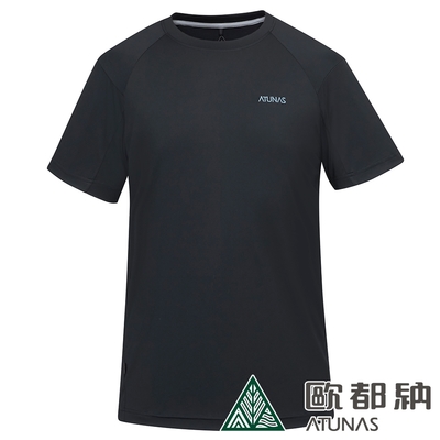 【ATUNAS 歐都納】男款POLARTEC POWER STRETCH短袖T恤A2TS2324M黑/吸濕排汗/防曬透氣/抗臭快乾/休閒旅遊/登山健行