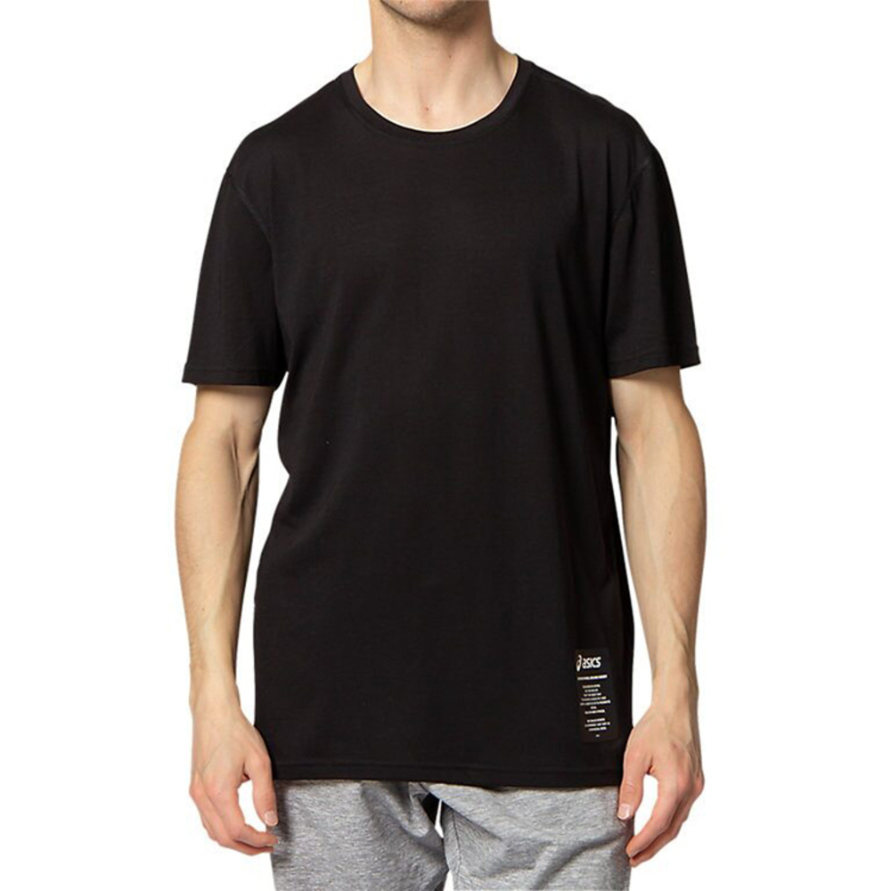 Asics [2031B916-001] 男 短袖 上衣 T恤 亞洲版 圓領 素面 棉質 舒適 運動 休閒 亞瑟士 黑