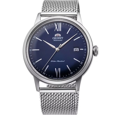 ORIENT 東方 CLASSIC 米蘭帶經典紳士機械錶 送禮推薦-銀x藍/40.5mm RA-AC0019L