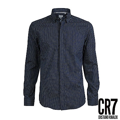 CR7-Slim Fit 深藍白樹葉襯衫(8705-74900-42)