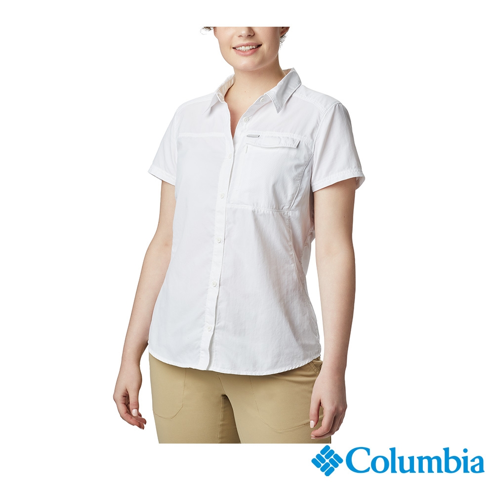 Columbia 哥倫比亞 女款- UPF50快排短袖襯衫- 白色  UAR26540WT