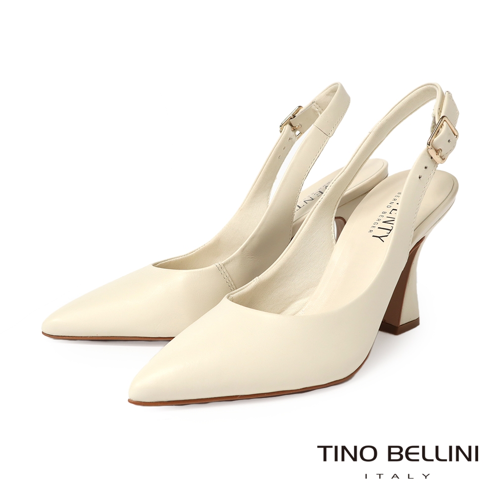 Tino Bellini 巴西進口典雅素面後繫帶高跟鞋FS3V003(白色)