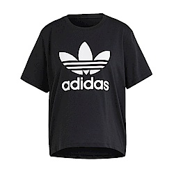 Adidas TRFL Tee Boxy IU2422 女 短袖 上衣 T恤 經典 三葉草 休閒 寬鬆 棉質 黑