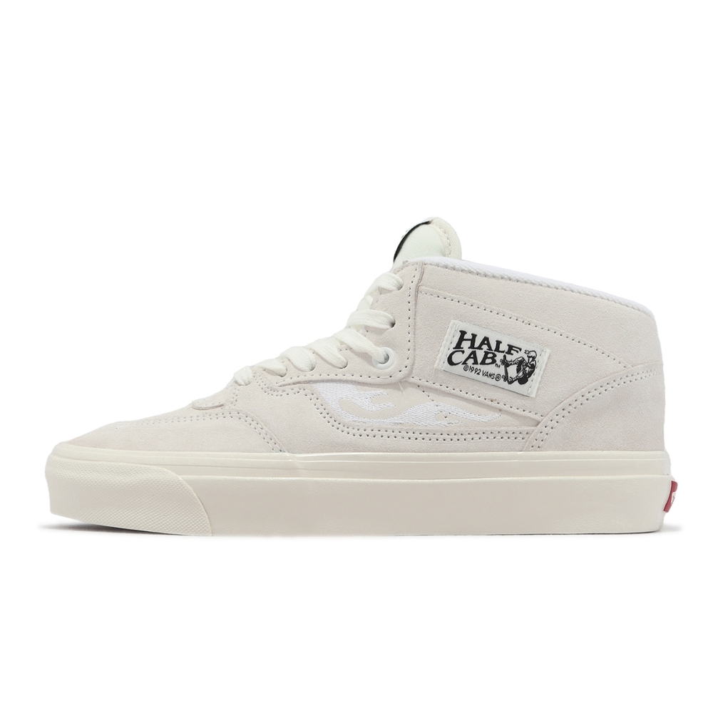 Vans 休閒鞋Half Cab 33 DX 米白黑男鞋中筒火焰絨面VN0A5KX6WHT | 休閒