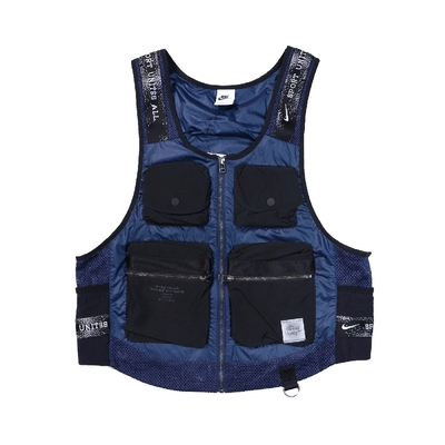 Nike 背心 NSW GREAT UNITY VEST 男款 機能 多口袋 網眼布面料 可機洗 藍 黑 DN1440-010