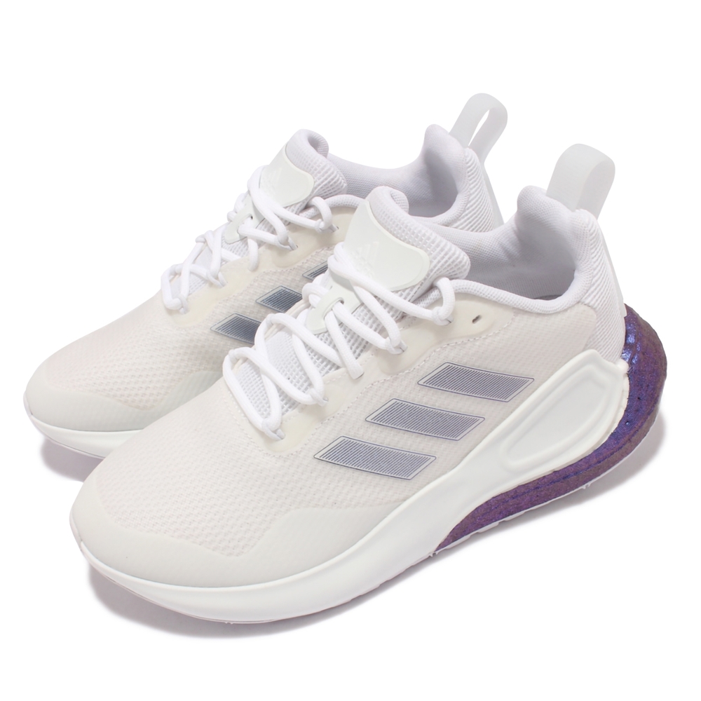 adidas 慢跑鞋 Alphalava 運動休閒 女鞋 愛迪達 路跑 緩震 輕量 網布 白 紫 GY3276