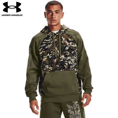 【UNDER ARMOUR】UA 男 Rival Fleece連帽長袖套頭衫_1366308-390-優惠商品